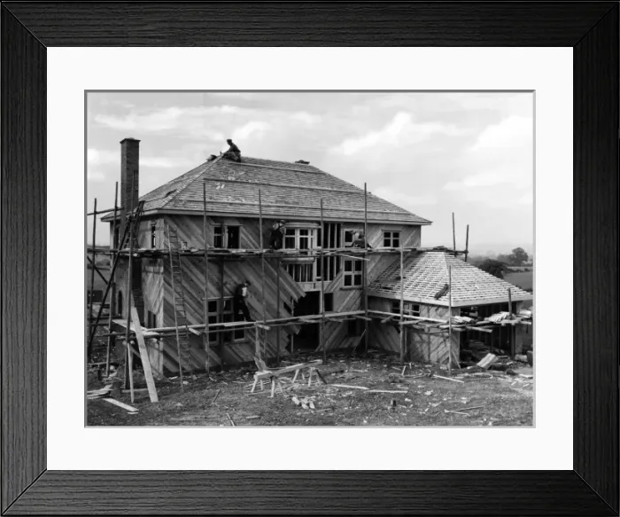 Framed Print : Building a House 1930S Framed Print : Building a House 1930S
