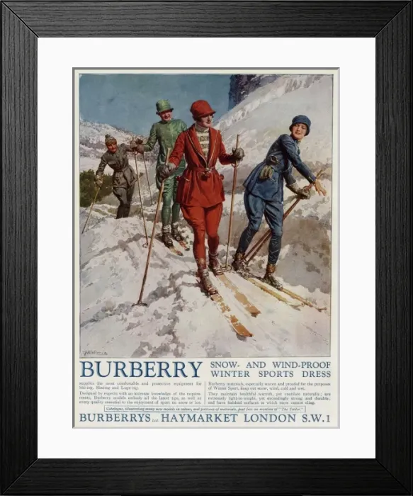Framed Print : Advert for Burberry winter sports wear Framed Print : Advert for Burberry winter sports wear