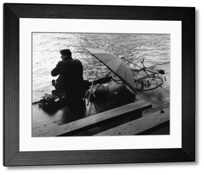 Framed Print : Angling in the Rain Framed Print : Angling in the Rain