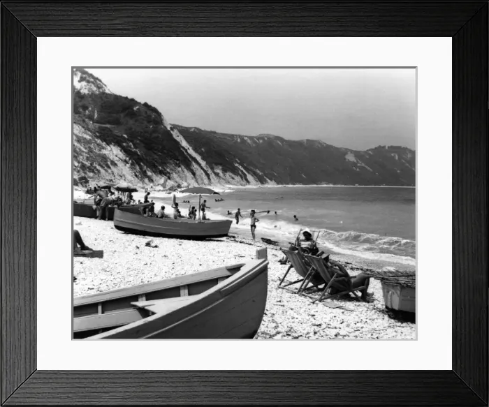 Framed Print : Portonovo Beach Scene Framed Print : Portonovo Beach Scene