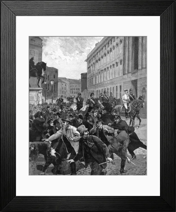 Framed Print : Berlin Riots & Kaiser Framed Print : Berlin Riots & Kaiser