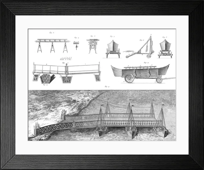 Framed Print : Military Bridge 18th C Framed Print : Military Bridge 18th C
