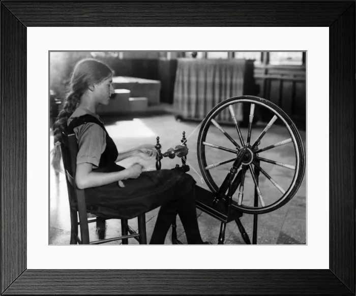Framed Print : Girl at a Spinning Wheel Framed Print : Girl at a Spinning Wheel