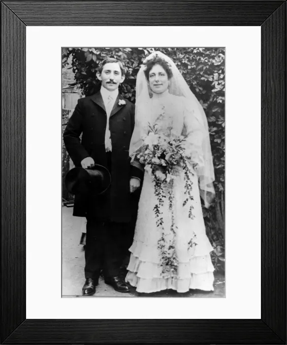 Framed Print : Bride & Groom 1890S Framed Print : Bride & Groom 1890S