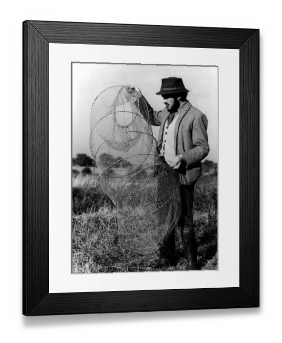 Framed Print : Fishing Keepnet Framed Print : Fishing Keepnet