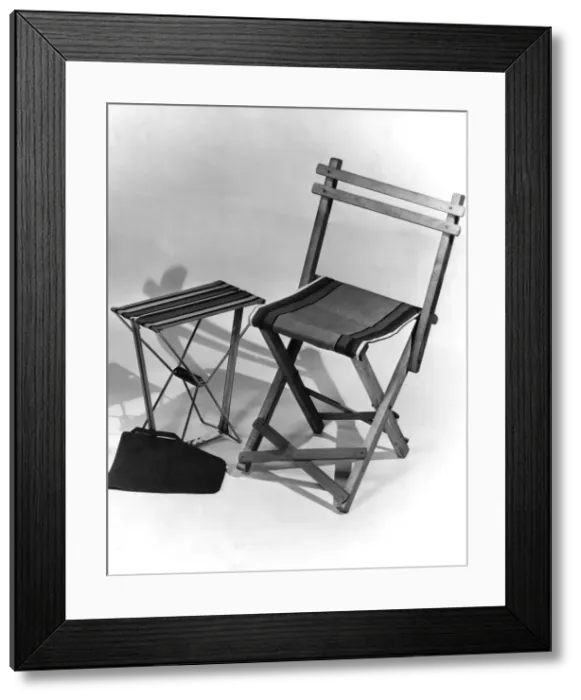 Framed Print : Folding Travel Chair Framed Print : Folding Travel Chair