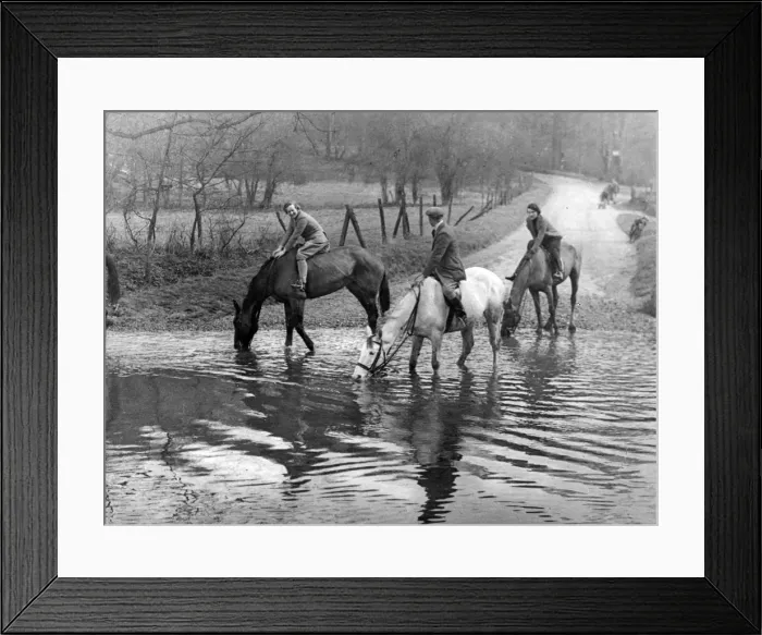 Framed Print : Horses at a Ford Framed Print : Horses at a Ford