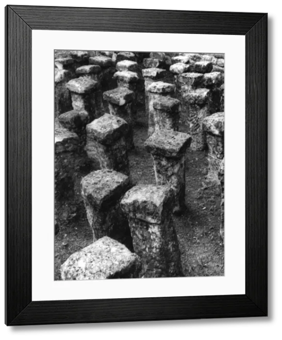 Framed Print : Roman hypocaust at Chedworth Framed Print : Roman hypocaust at Chedworth
