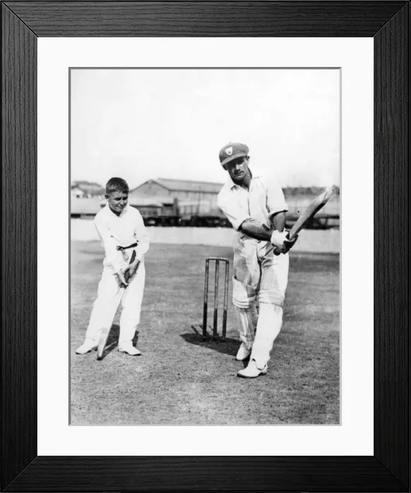 Framed Print : Don Bradman Gives Lesson Framed Print : Don Bradman Gives Lesson