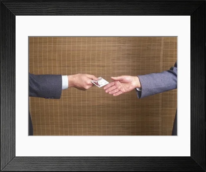 Framed Print : Exchanging Business Card Framed Print : Exchanging Business Card