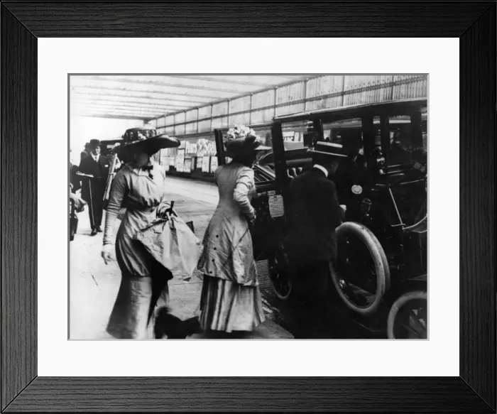 Framed Print : Boarding a Motor Cab Framed Print : Boarding a Motor Cab