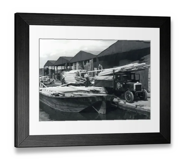 Framed Print : Unloading Timber 1930S Framed Print : Unloading Timber 1930S