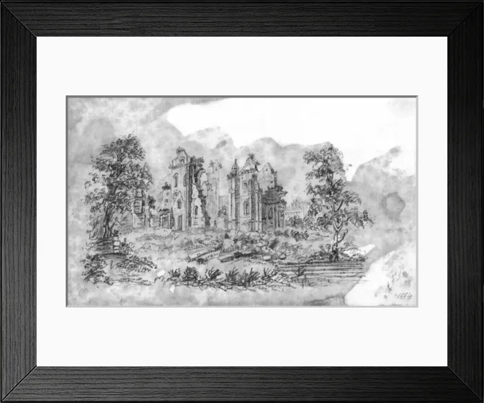 Framed Print : Sketch of Ruined Abbey Framed Print : Sketch of Ruined Abbey