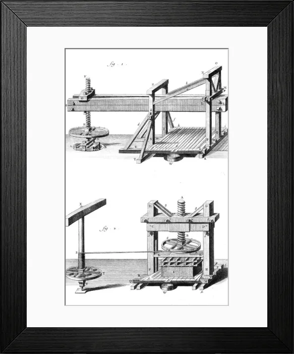Framed Print : French Presses 18th C Framed Print : French Presses 18th C