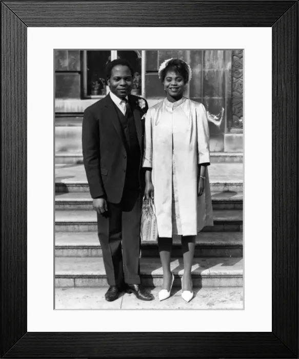 Framed Print : Black Wedding Couple Framed Print : Black Wedding Couple
