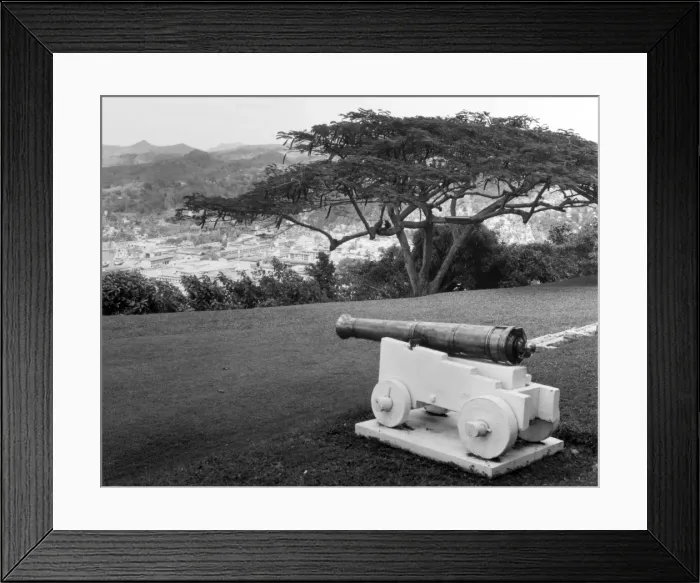 Framed Print : St. Lucia Cannon Framed Print : St. Lucia Cannon