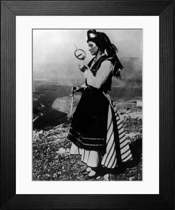Framed Print : Greek Spinning Girl Framed Print : Greek Spinning Girl