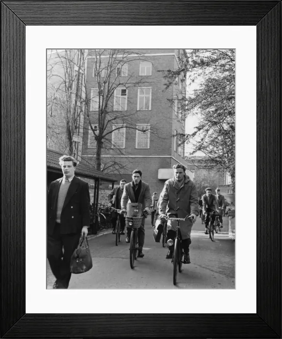 Framed Print : Students on Bicycles Framed Print : Students on Bicycles