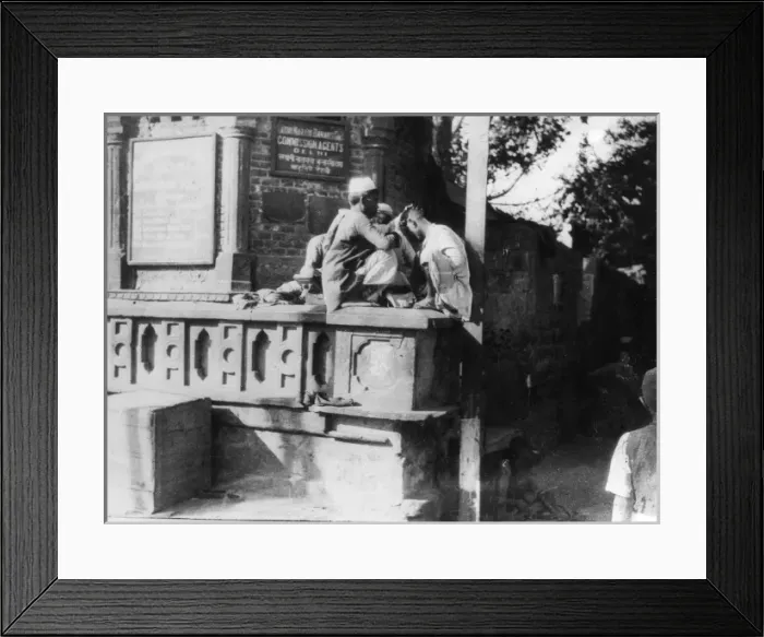 Framed Print : Delhi Street Barber Framed Print : Delhi Street Barber