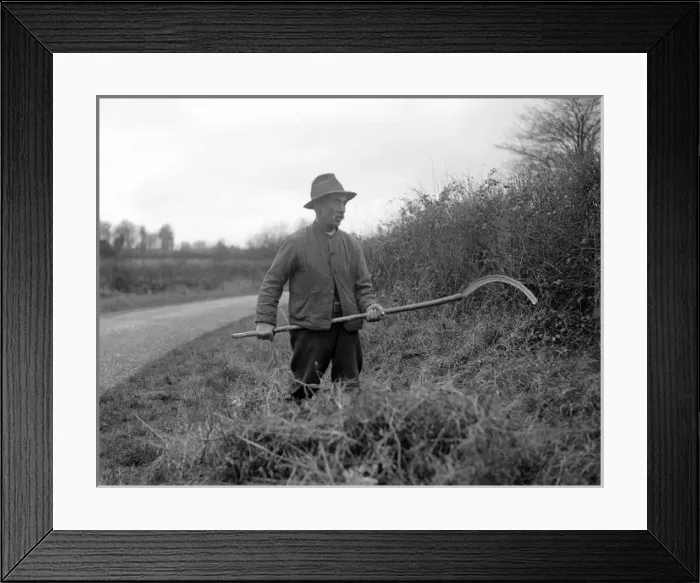 Framed Print : Hedger with Scythe Framed Print : Hedger with Scythe