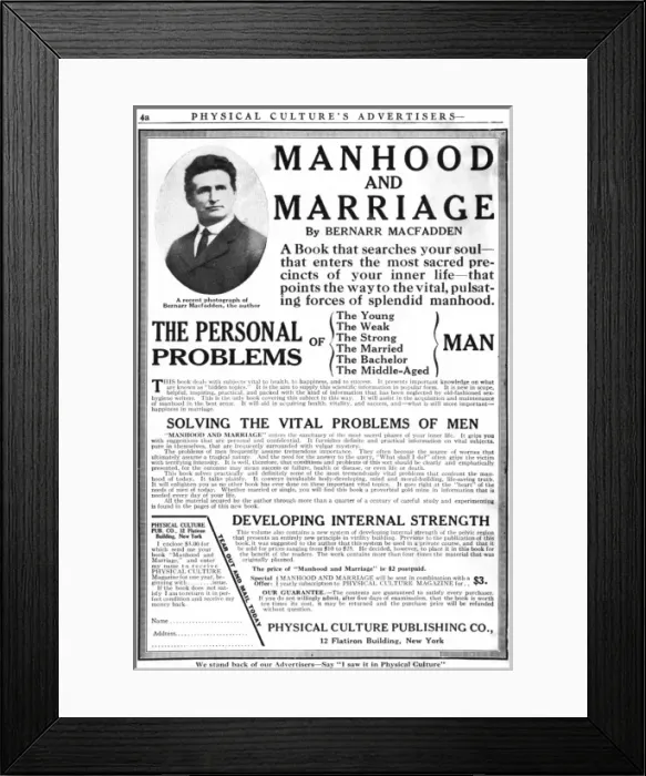 Framed Print : Bernarr McFadden Framed Print : Bernarr McFadden