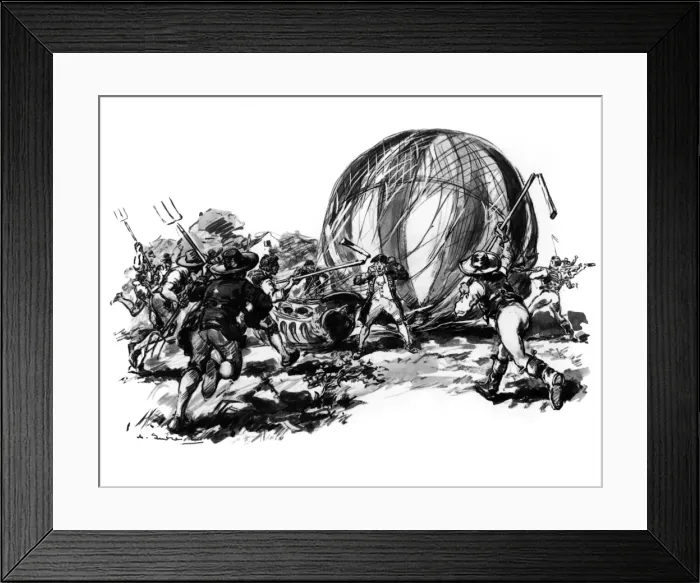 Framed Print : Montgolfier Cartoon Framed Print : Montgolfier Cartoon