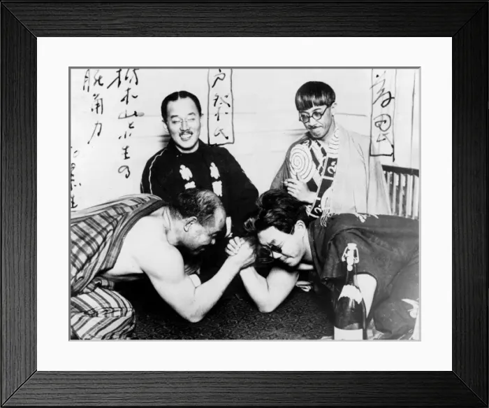Framed Print : Japanese Arm Wrestling Framed Print : Japanese Arm Wrestling