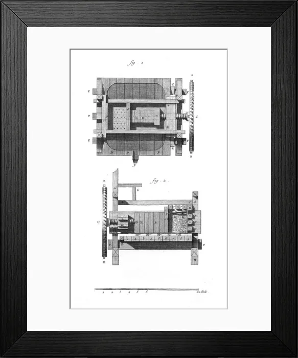 Framed Print : French Presses 18th C Framed Print : French Presses 18th C