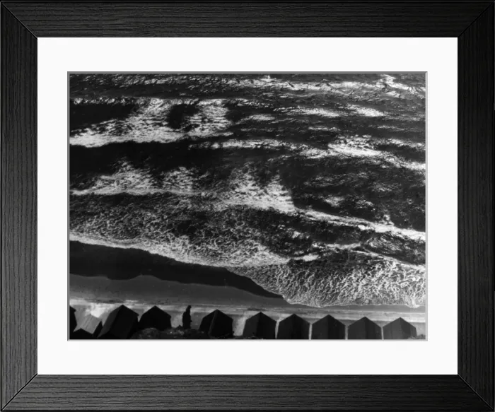 Framed Print : Beach Huts and Waves Framed Print : Beach Huts and Waves
