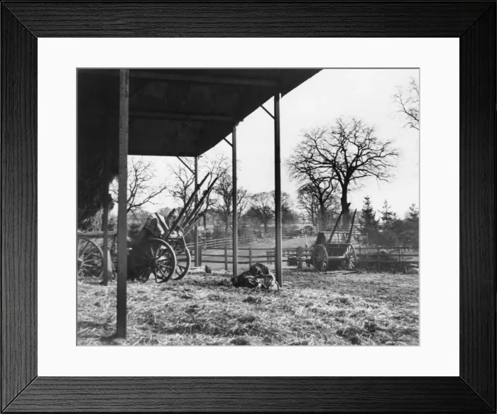 Framed Print : Barn and Carts Framed Print : Barn and Carts