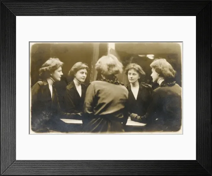 Framed Print : Same woman in five different poses in the one shot Framed Print : Same woman in five different poses in the one shot