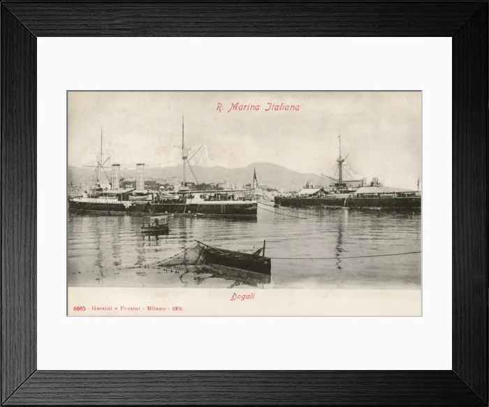 Framed Print : Dogali - Italian naval vessels in dock Framed Print : Dogali - Italian naval vessels in dock