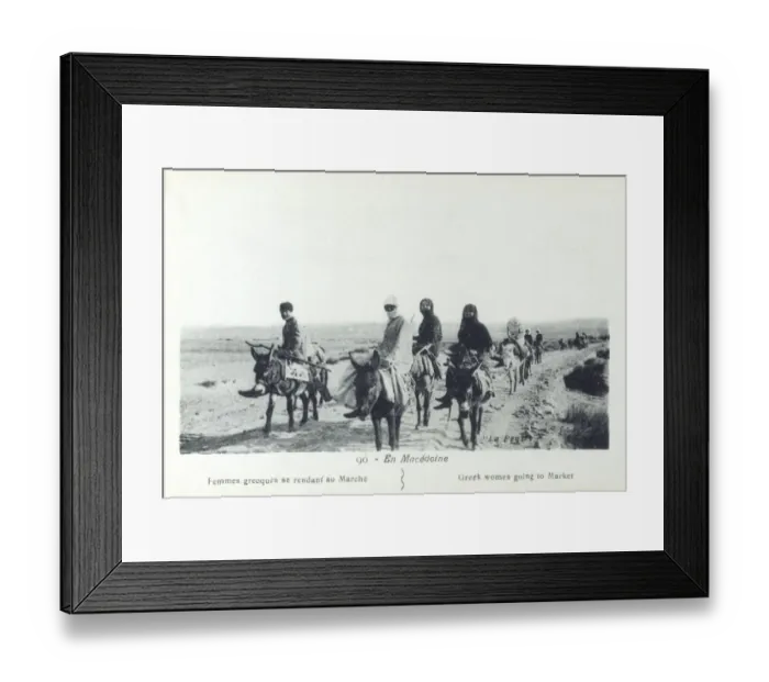 Framed Print : Macedonia - Greek Women head to market Framed Print : Macedonia - Greek Women head to market
