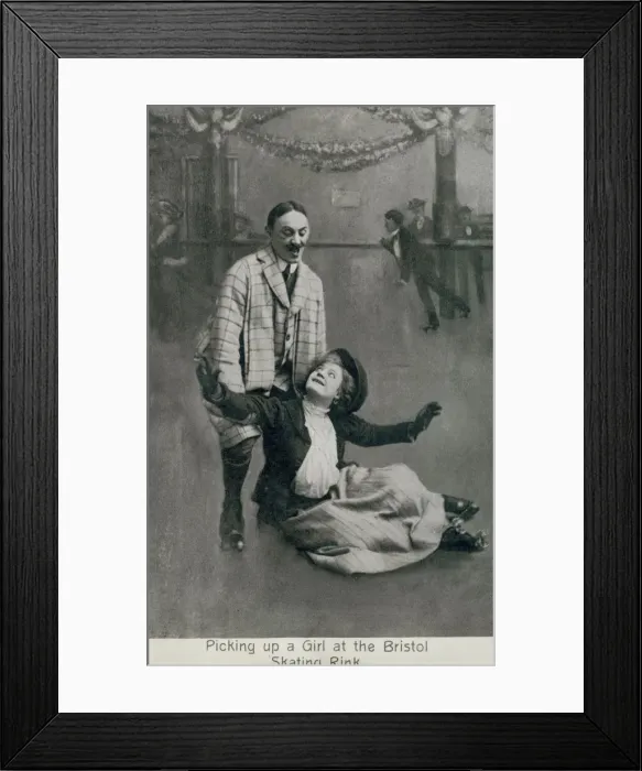 Framed Print : Picking up a girl at the Bristol skating rink Framed Print : Picking up a girl at the Bristol skating rink
