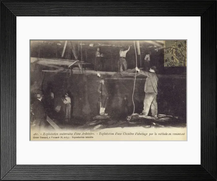 Framed Print : French Underground slate quarrying Framed Print : French Underground slate quarrying