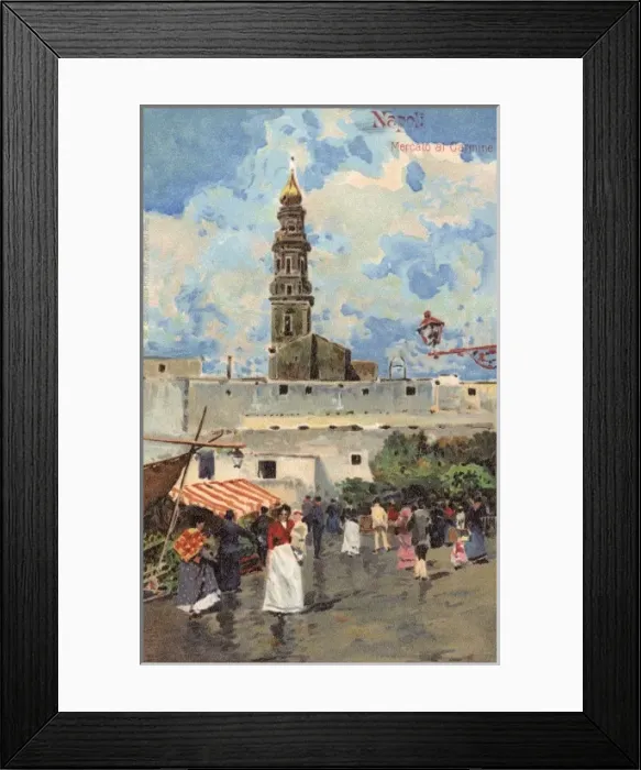 Framed Print : Italy - Naples - The Crimson Market Framed Print : Italy - Naples - The Crimson Market