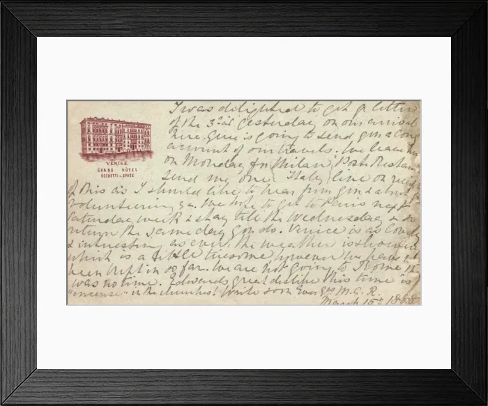 Framed Print : The Earliest recorded picture postcard from Italy Framed Print : The Earliest recorded picture postcard from Italy
