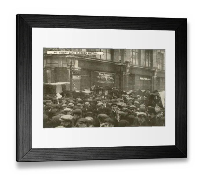 Framed Print : Petticoat Lane Market, London - Clothes Auction Framed Print : Petticoat Lane Market, London - Clothes Auction