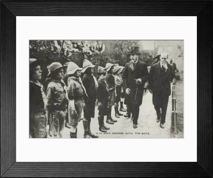 Framed Print : George V inspecting boy scouts Framed Print : George V inspecting boy scouts