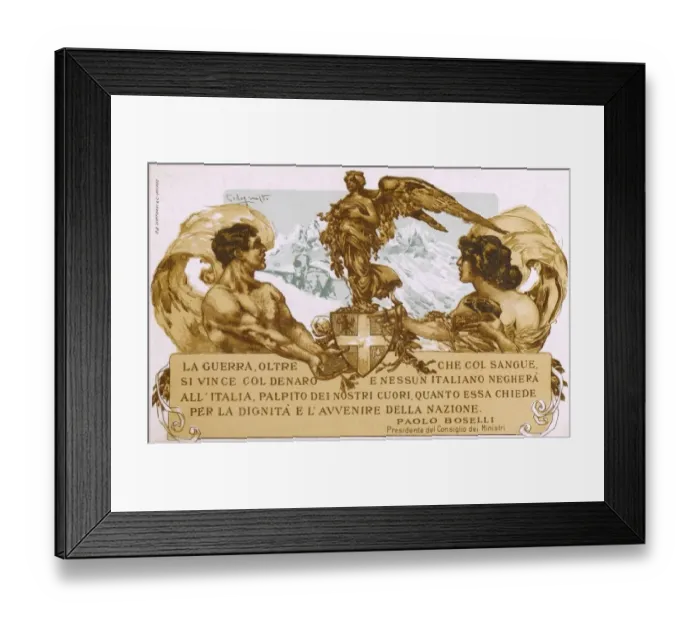 Framed Print : Italian Patriotic Card - Request for funding Framed Print : Italian Patriotic Card - Request for funding