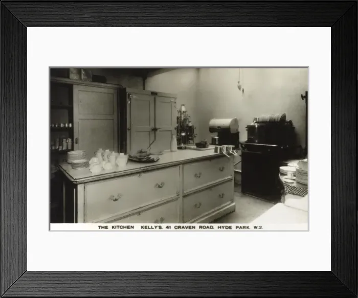 Framed Print : Restaurant kitchen in the late 1930s Framed Print : Restaurant kitchen in the late 1930s