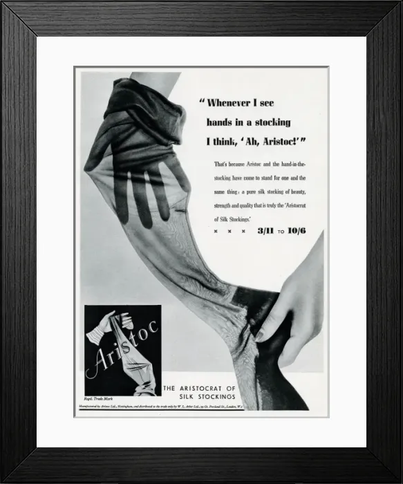 Framed Print : Advert for Aristoc stockings Framed Print : Advert for Aristoc stockings