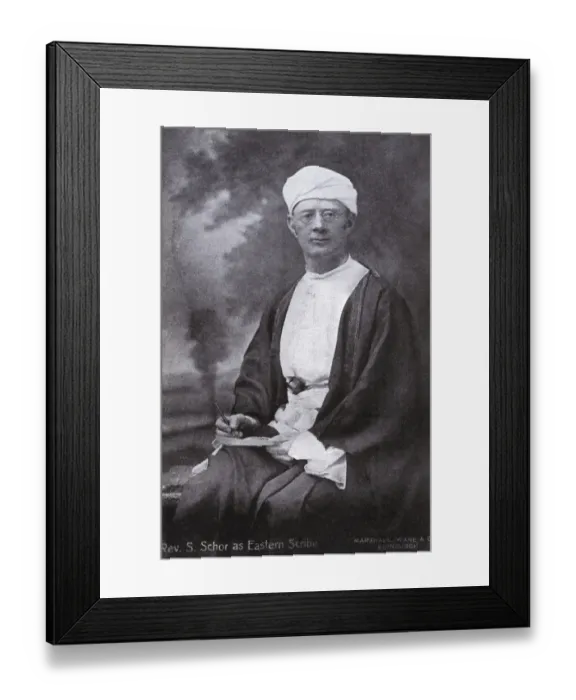 Framed Print : Reverend Samuel Schor as an eastern scribe Framed Print : Reverend Samuel Schor as an eastern scribe