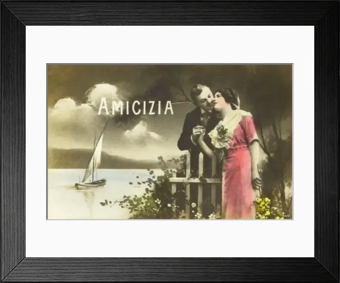Framed Print : Italian Kitch Postcard (2 / 3) Framed Print : Italian Kitch Postcard (2 / 3)