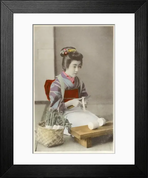 Framed Print : Japan - Geisha girl preparing daikon Framed Print : Japan - Geisha girl preparing daikon