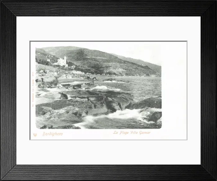 Framed Print : Bordighera, Italy - The beach and Villa Garnier Framed Print : Bordighera, Italy - The beach and Villa Garnier