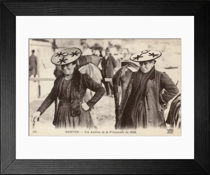 Framed Print : Donkey Drivers - Menton, France Framed Print : Donkey Drivers - Menton, France