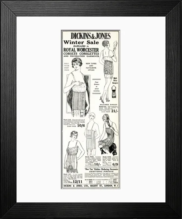Framed Print : Advert for Dickins & Jones corsets Framed Print : Advert for Dickins & Jones corsets