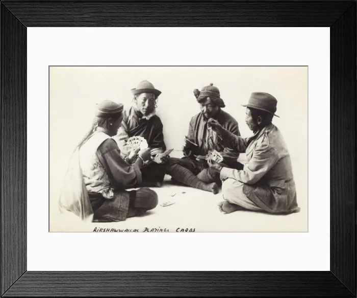 Framed Print : Four Bhutani Rickshaw Drivers playing cards Framed Print : Four Bhutani Rickshaw Drivers playing cards