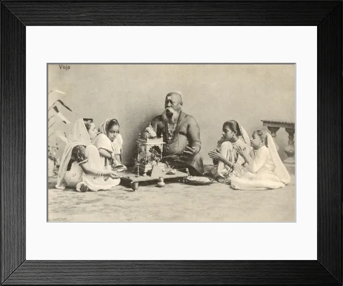 Framed Print : India - Indian Guru and young devotees Framed Print : India - Indian Guru and young devotees
